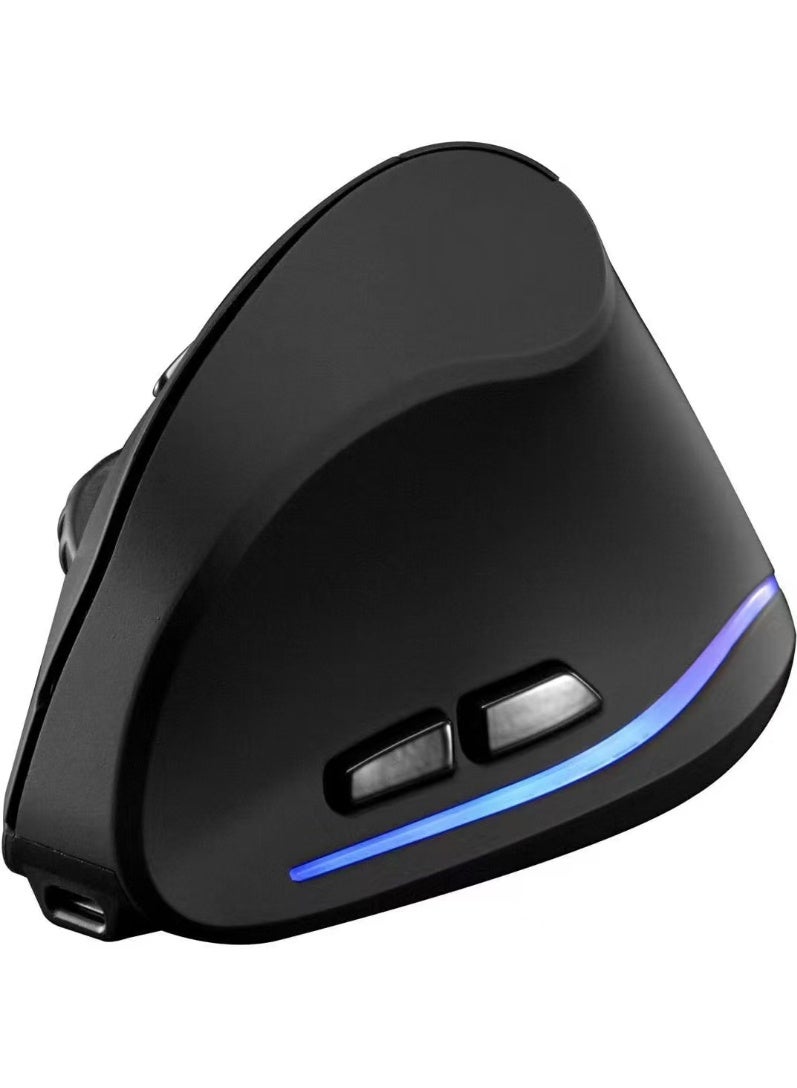 Rechargeable Ergonomic Mouse,2.4G USB Optical LED Vertical Wireless Mice with 3 Adjustable DPI 1000/1600/2400 and 6 Buttons for Laptop, PC, Computer, Desktop, Black … - Image 1